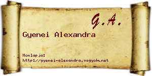 Gyenei Alexandra névjegykártya